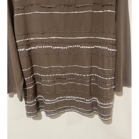 NWOT Women’s Chico's Plus Size 3/ XL Brown Silver Embellished Tunic Top - Picture 4 of 8